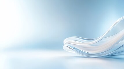 Poster - White and blue background with a large, curving wave. The wave is predominantly white