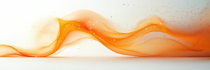 Poster - Long, curvy orange line with a lot of white dots scattered all over it