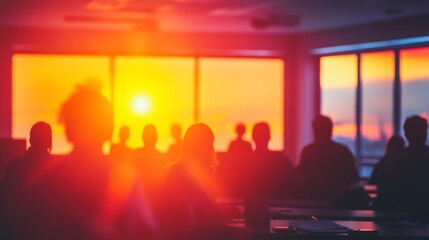 Poster - Classroom Setting with Low Light at Sunset