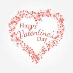 Wall Mural - Valentine's Day card. minimal vector illustration with a heart-shaped frame made of lots of pink bubbles and text. cute composition for background, greeting, invitation, banner, frame with copy space