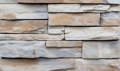 Poster - A close-up view of a textured stone wall with various shades.