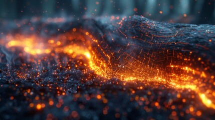 Poster - Illustrate the beauty of firelight reflecting off nearby surfaces in