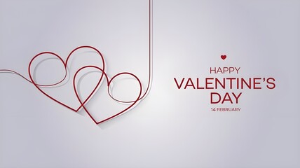 happy valentines day line hearts love banner