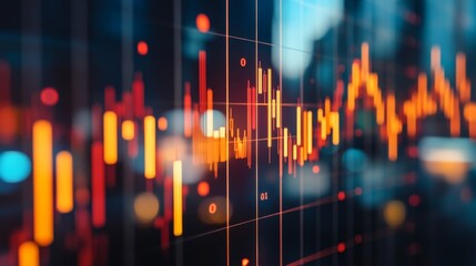 Poster - Dynamic Financial Markets in Dim Light with Sleek Lines