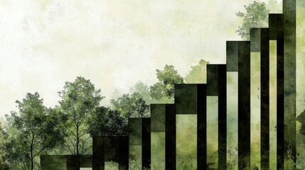 Poster - Growth Chart in Natural Light with Layered Graphics