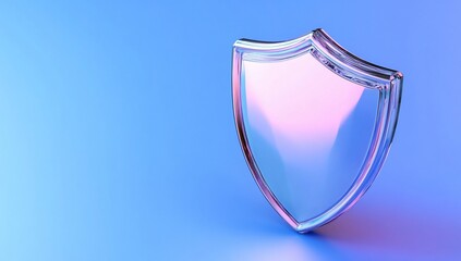 Poster - A glossy shield against a gradient background, symbolizing protection.