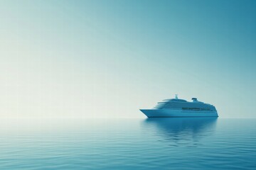 Leinwandbilder - Luxury cruise ship sailing on calm waters with ample space for text and design elements. Generative AI