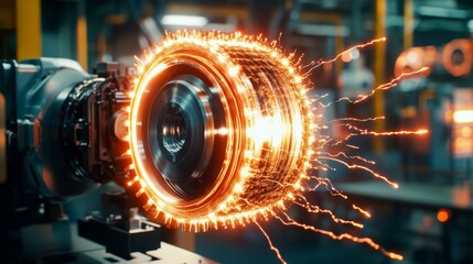 Poster - Close-Up of Next-Gen Electric Motor Testing