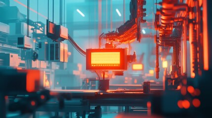 Poster - Dynamic Smart Manufacturing Facility with Bright Lights