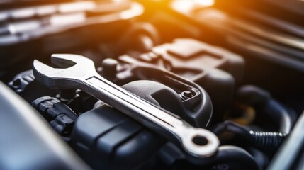 Poster - High-Tech Automotive Tools in Clean Workshop Setting