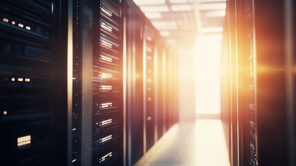 Poster - Modern Data Center with High-Tech Processing Power
