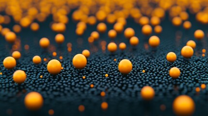 Poster - Colorful Abstract Visualization of Spheres on a Textured Surface, Capturing the Play of Light and Shadows in a Macro Perspective