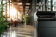 © Lens Legacy - A sleek office printer stands in a modern, sunlit workspace, highlighting its essential role in business efficiency and productivity amid a contemporary office design.