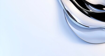 Poster - Abstract metallic shape on a minimalist background.
