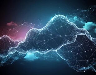 Poster - Abstract Network Cloud Data Visualization Design