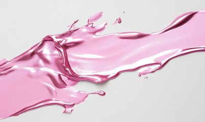 Poster - A flowing, glossy pink substance on a light background.