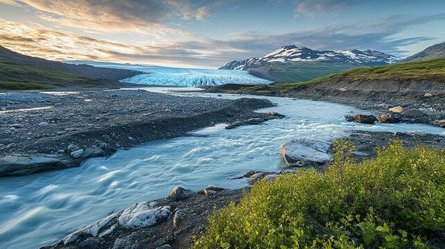 Majestic glacier landscape iceland nature photography tranquil environment wide angle view