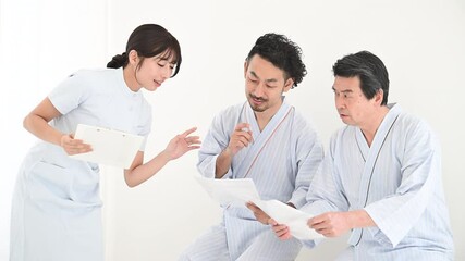 Poster - 健康診断の結果で看護師に保健指導される患者の動画　会社などの集団検診