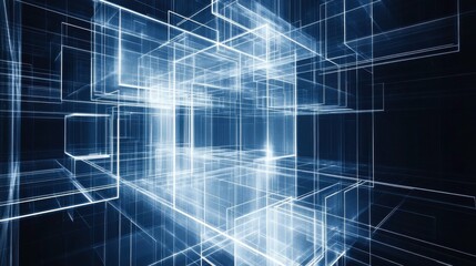 Poster - Abstract Technology Design with Glowing Lines and Effects