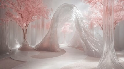 Poster - Futuristic Abstract Design with Natural Light Elements