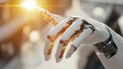 Poster - Futuristic Robotic Hand With Glowing Effects