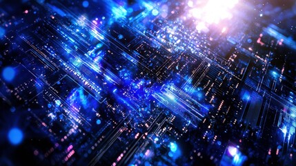 Poster - Glowing Abstract Technology Background with Natural Light