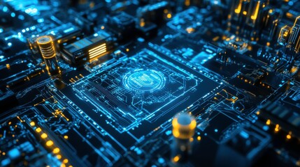 Poster - Vibrant High-Tech Computing Elements on Isolated Background