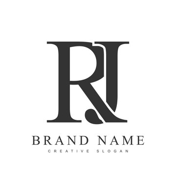 RJ trendy logotype template. Initial letter r and j classic font style. Creative logo for company name or identity.