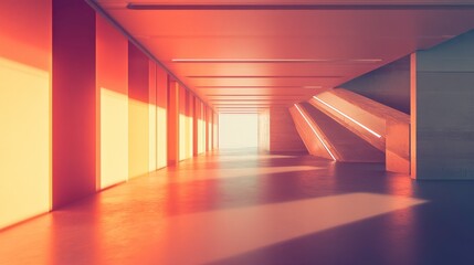 Poster - Modern Interior with Dynamic Light and Textures