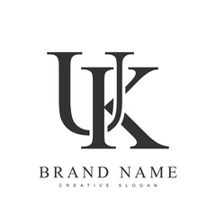 Aufkleber - UK trendy logotype template. Initial letter u and k classic font style. Creative logo for company name or identity.