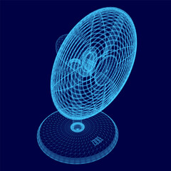 Poster - Blue fan with a blue background. Vector illustration