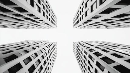 Poster - Dynamic View of Modern Building Angles in High Contrast