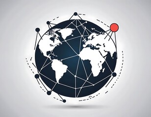 Poster - Global Network Connections Illustrating Worldwide Digital Communication