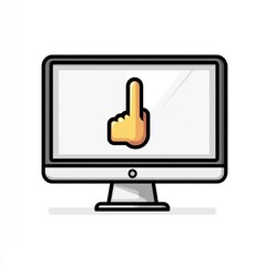 Poster - Hand cursor on computer screen.