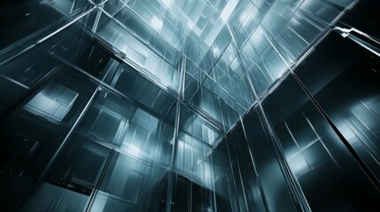 Poster - Futuristic Architectural Design with Holographic Elements