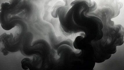 Poster - Abstract black smoke swirling in the air, mysterious and ethereal movement. Artistic concept