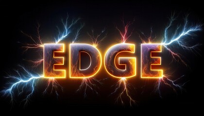 Poster - Electric Edge Text with Lightning Effects