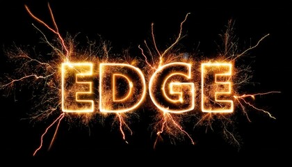 Poster - Dynamic Electric Edge Text with Fiery Effects