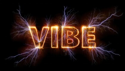 Poster - Electric Vibe Concept with Lightning Effects in Dark Background