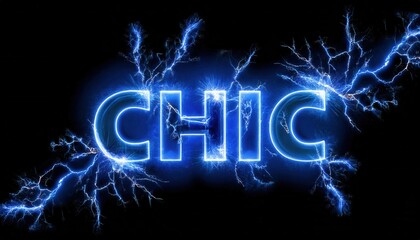 Poster - Chic Neon Text Design with Electric Lightning Explosions