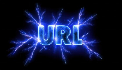 Poster - Electric Blue Lightning Text Effect on Black
