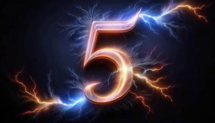 Poster - Vibrant Electric Five in Stunning Neon Colors