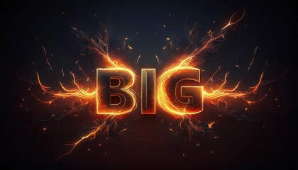 Poster - Big Bold Typography with Electric Flames Effect