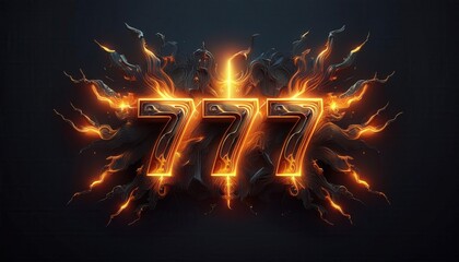 Poster - Explosive Neon Design Featuring the Number Seven