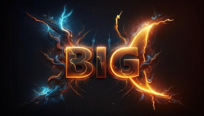 Poster - Epic Big Text Design with Cosmic Energy Effects
