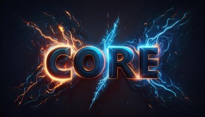 Poster - Dynamic Core Energy Concept with Vibrant Lightning Effects