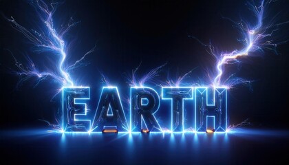 Poster - Illuminate Your World with Electrifying Earth Typography