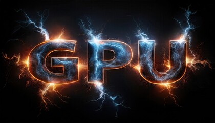 Poster - Powerful GPU with Electric Energy Effects in 3D