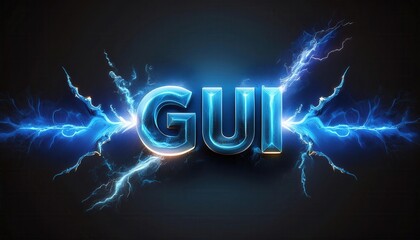 Poster - Stunning Blue Electric GUI Logo Design Concept
