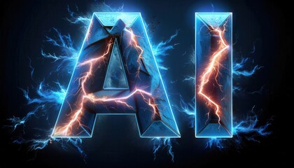 Poster - Artificial Intelligence Concept with Lightning Effects